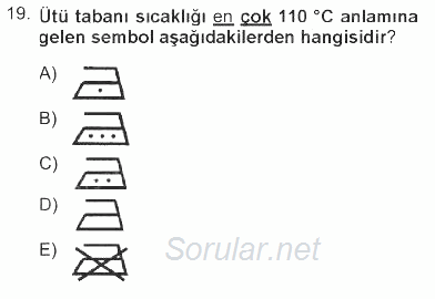 Giysi Seçimi 2012 - 2013 Tek Ders Sınavı 19.Soru