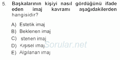 Giysi Seçimi 2012 - 2013 Tek Ders Sınavı 5.Soru