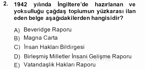 Türkiye Ekonomisi 2013 - 2014 Tek Ders Sınavı 2.Soru