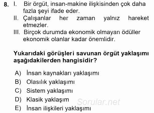 İletişim Bilgisi 2017 - 2018 Dönem Sonu Sınavı 8.Soru