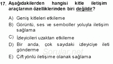 Okulöncesi Eğitime Giriş 2013 - 2014 Dönem Sonu Sınavı 17.Soru