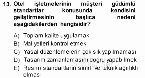 Hizmet Tasarımı 2013 - 2014 Ara Sınavı 13.Soru