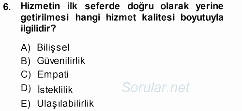 Hizmet Tasarımı 2013 - 2014 Ara Sınavı 6.Soru
