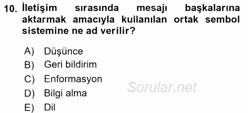 Bakım Elemanı Yetiştirme Ve Geliştirme 2 2016 - 2017 Dönem Sonu Sınavı 10.Soru