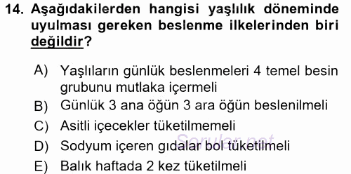 Bakım Elemanı Yetiştirme Ve Geliştirme 2 2016 - 2017 Dönem Sonu Sınavı 14.Soru