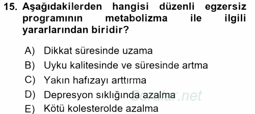 Bakım Elemanı Yetiştirme Ve Geliştirme 2 2016 - 2017 Dönem Sonu Sınavı 15.Soru