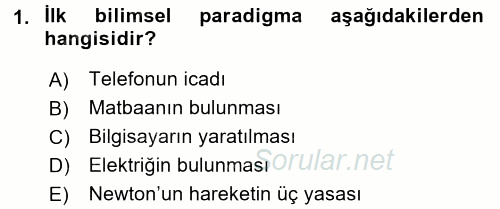 Yeni Teknolojiler ve Çalışma Hayatı 2016 - 2017 Ara Sınavı 1.Soru