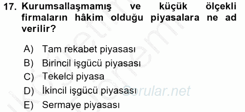 Yeni Teknolojiler ve Çalışma Hayatı 2016 - 2017 Ara Sınavı 17.Soru