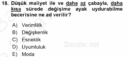 Yeni Teknolojiler ve Çalışma Hayatı 2016 - 2017 Ara Sınavı 18.Soru