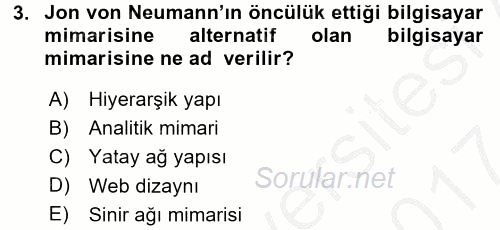 Yeni Teknolojiler ve Çalışma Hayatı 2016 - 2017 Ara Sınavı 3.Soru