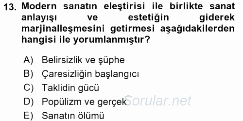 Çağdaş Sosyoloji Kuramları 2017 - 2018 Ara Sınavı 13.Soru