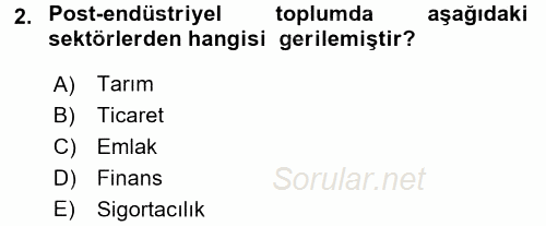 Çağdaş Sosyoloji Kuramları 2017 - 2018 Ara Sınavı 2.Soru