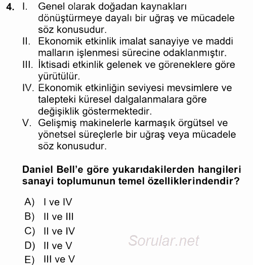 Çağdaş Sosyoloji Kuramları 2017 - 2018 Ara Sınavı 4.Soru