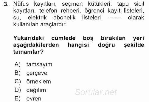 İstatistik 2 2017 - 2018 Ara Sınavı 3.Soru