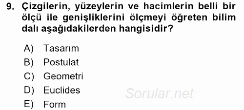 Bilgisayar Destekli Temel Tasarım 2017 - 2018 Ara Sınavı 9.Soru