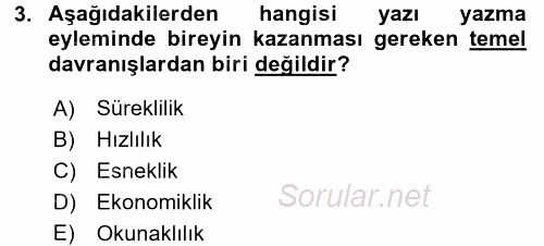 Mesleki Yazışmalar 2016 - 2017 Dönem Sonu Sınavı 3.Soru
