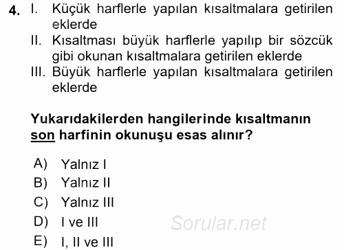 Mesleki Yazışmalar 2016 - 2017 Dönem Sonu Sınavı 4.Soru