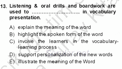 Okuma Ve Dinleme Öğretimi 2013 - 2014 Ara Sınavı 13.Soru
