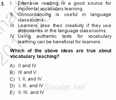 Okuma Ve Dinleme Öğretimi 2013 - 2014 Ara Sınavı 3.Soru