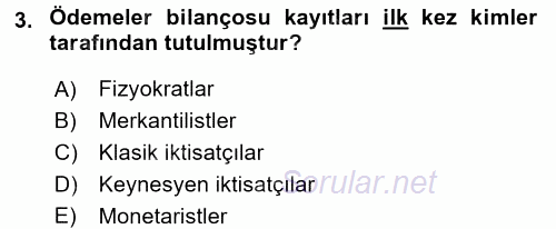 Uluslararası İktisat 2017 - 2018 Ara Sınavı 3.Soru