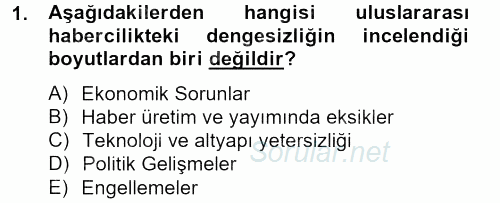 Haber Türleri 2012 - 2013 Ara Sınavı 1.Soru