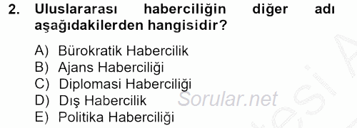 Haber Türleri 2012 - 2013 Ara Sınavı 2.Soru