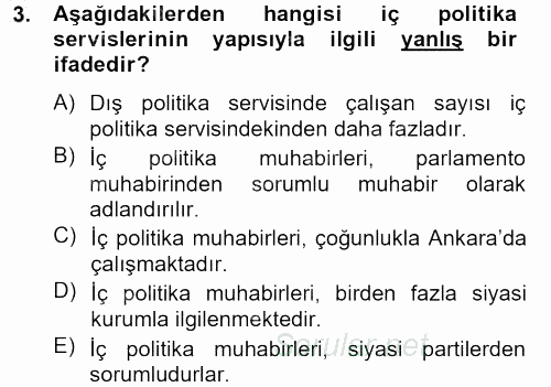 Haber Türleri 2012 - 2013 Ara Sınavı 3.Soru