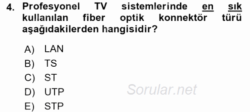 Radyo ve Televizyonda Ölçü Bakım 2017 - 2018 Dönem Sonu Sınavı 4.Soru