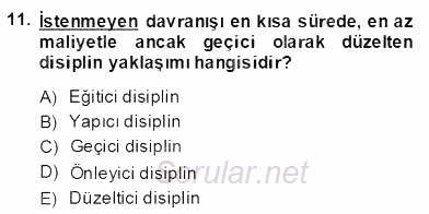 Örgütlerde İnsan Kaynakları Yönetimi 2013 - 2014 Dönem Sonu Sınavı 11.Soru