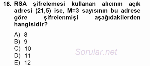 Matematik 2 2012 - 2013 Dönem Sonu Sınavı 16.Soru