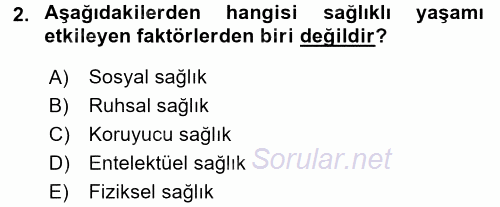 Termal ve Spa Hizmetleri 2017 - 2018 Dönem Sonu Sınavı 2.Soru