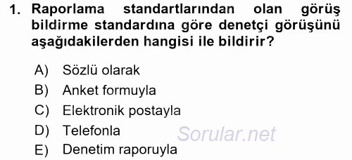 Muhasebe Denetimi ve Mali Analiz 2016 - 2017 Ara Sınavı 1.Soru