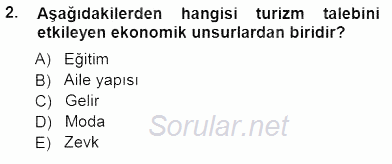 Genel Turizm Bilgisi 2012 - 2013 Dönem Sonu Sınavı 2.Soru