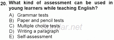 Çocuklara Yabancı Dil Öğretimi 1 2012 - 2013 Dönem Sonu Sınavı 20.Soru