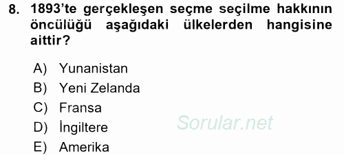 Aile Sosyolojisi 2016 - 2017 Ara Sınavı 8.Soru