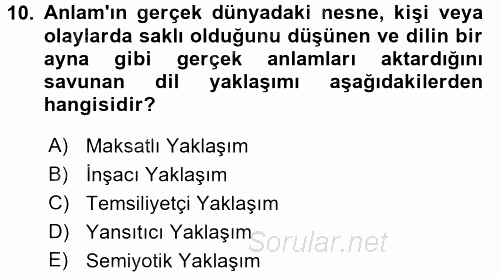 Küreselleşme ve Kültürlerarası İletişim 2017 - 2018 Ara Sınavı 10.Soru