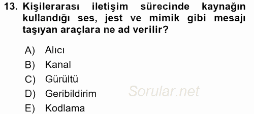 Küreselleşme ve Kültürlerarası İletişim 2017 - 2018 Ara Sınavı 13.Soru