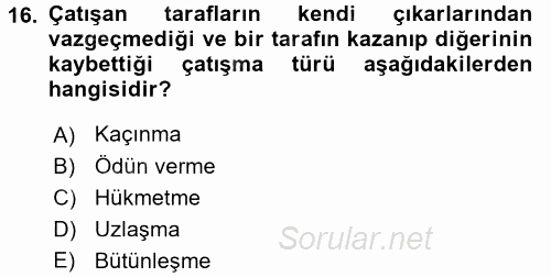 Küreselleşme ve Kültürlerarası İletişim 2017 - 2018 Ara Sınavı 16.Soru