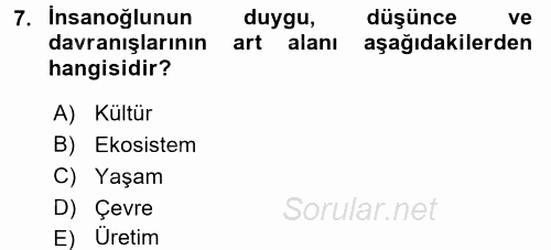 Küreselleşme ve Kültürlerarası İletişim 2017 - 2018 Ara Sınavı 7.Soru