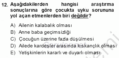 Okulöncesi Eğitime Giriş 2014 - 2015 Dönem Sonu Sınavı 12.Soru
