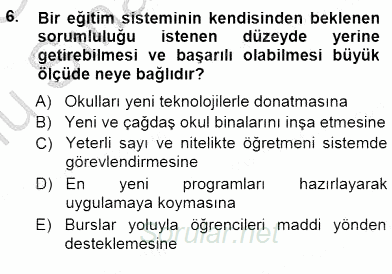 Okulöncesi Eğitime Giriş 2014 - 2015 Dönem Sonu Sınavı 6.Soru