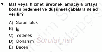 Örgütlerde İnsan Kaynakları Yönetimi 2013 - 2014 Ara Sınavı 7.Soru