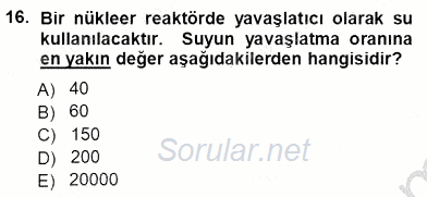 Elektrik Enerjisi Üretimi 2012 - 2013 Ara Sınavı 16.Soru