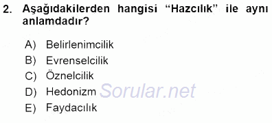 Adalet Meslek Etiği 2015 - 2016 Ara Sınavı 2.Soru