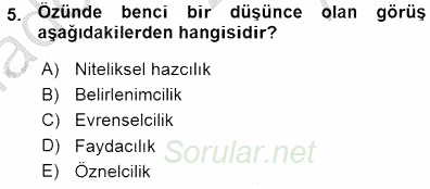 Adalet Meslek Etiği 2015 - 2016 Ara Sınavı 5.Soru