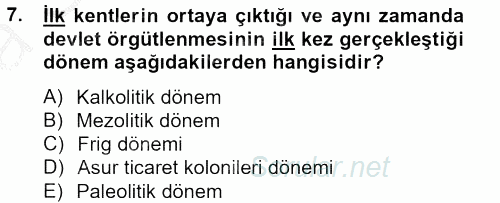 Kent Sosyolojisi 2012 - 2013 Ara Sınavı 7.Soru