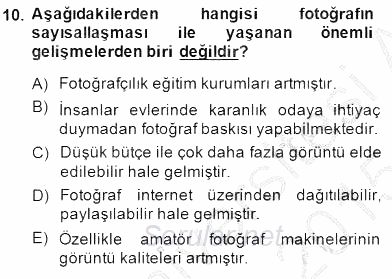 Fotoğraf Tarihi 2014 - 2015 Dönem Sonu Sınavı 10.Soru