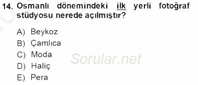 Fotoğraf Tarihi 2014 - 2015 Dönem Sonu Sınavı 14.Soru