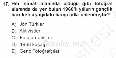 Fotoğraf Tarihi 2014 - 2015 Dönem Sonu Sınavı 17.Soru