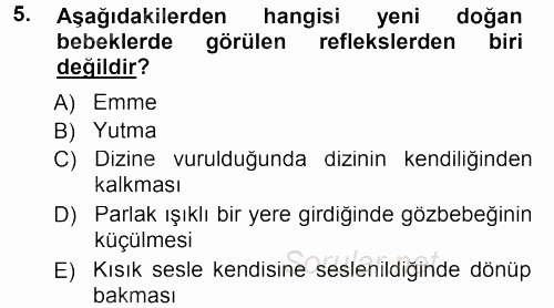 Özel Gereksinimli Bireyler ve Bakım Hizmetleri 2014 - 2015 Dönem Sonu Sınavı 5.Soru